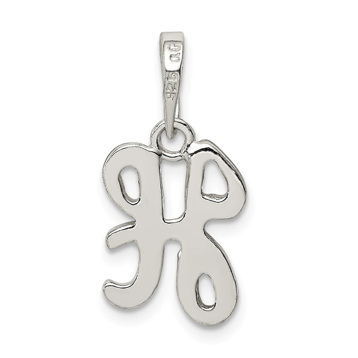 Million Charms 925 Sterling Silver Alphabet Letter Initial H Pendant