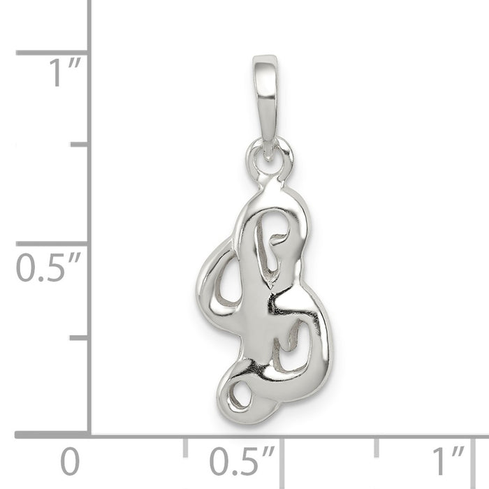 Million Charms 925 Sterling Silver Alphabet Letter Initial L Pendant