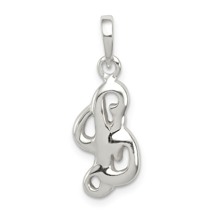 Million Charms 925 Sterling Silver Alphabet Letter Initial L Pendant