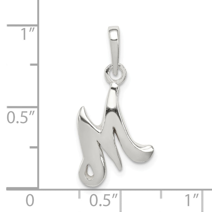 Million Charms 925 Sterling Silver Alphabet Letter Initial M Pendant