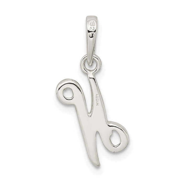 Million Charms 925 Sterling Silver Alphabet Letter Initial N Pendant