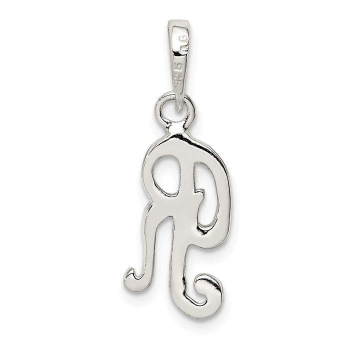 Million Charms 925 Sterling Silver Alphabet Letter Initial R Pendant