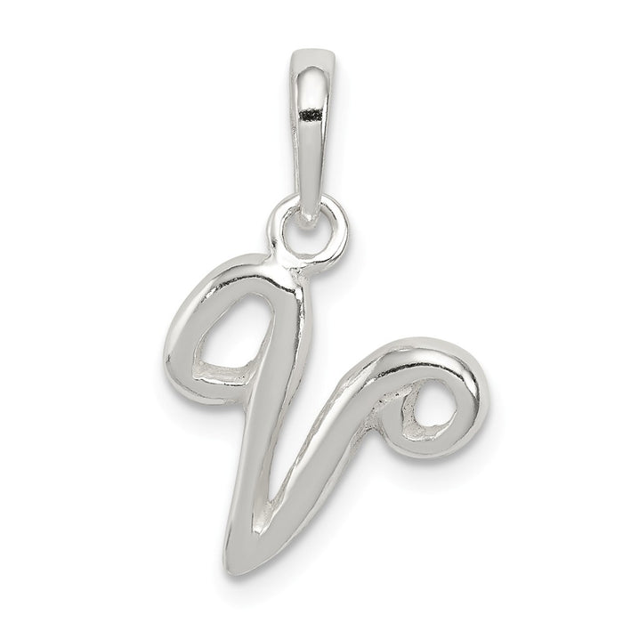 Million Charms 925 Sterling Silver Alphabet Letter Initial V Pendant