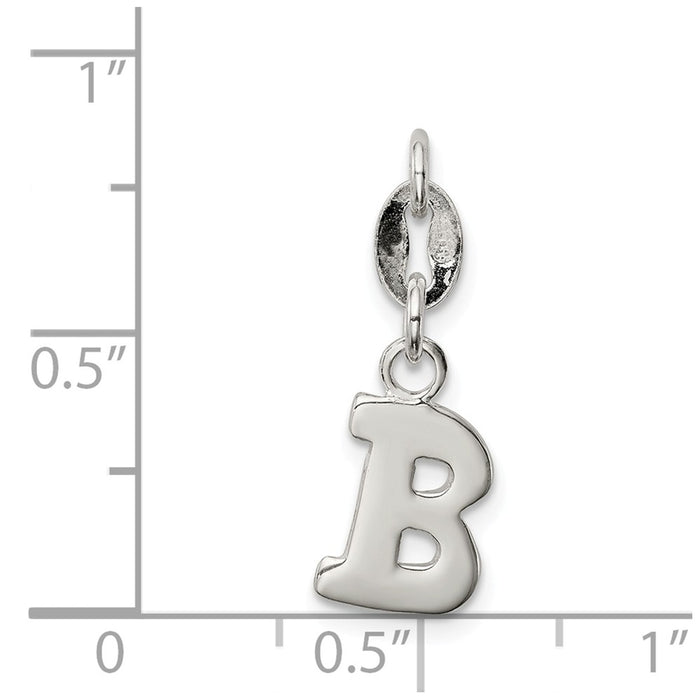 Million Charms 925 Sterling Silver Alphabet Letter Initial B Pendant