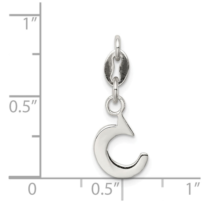 Million Charms 925 Sterling Silver Alphabet Letter Initial C Pendant