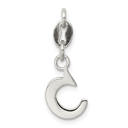 Million Charms 925 Sterling Silver Alphabet Letter Initial C Pendant
