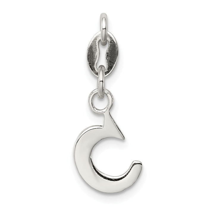 Million Charms 925 Sterling Silver Alphabet Letter Initial C Pendant