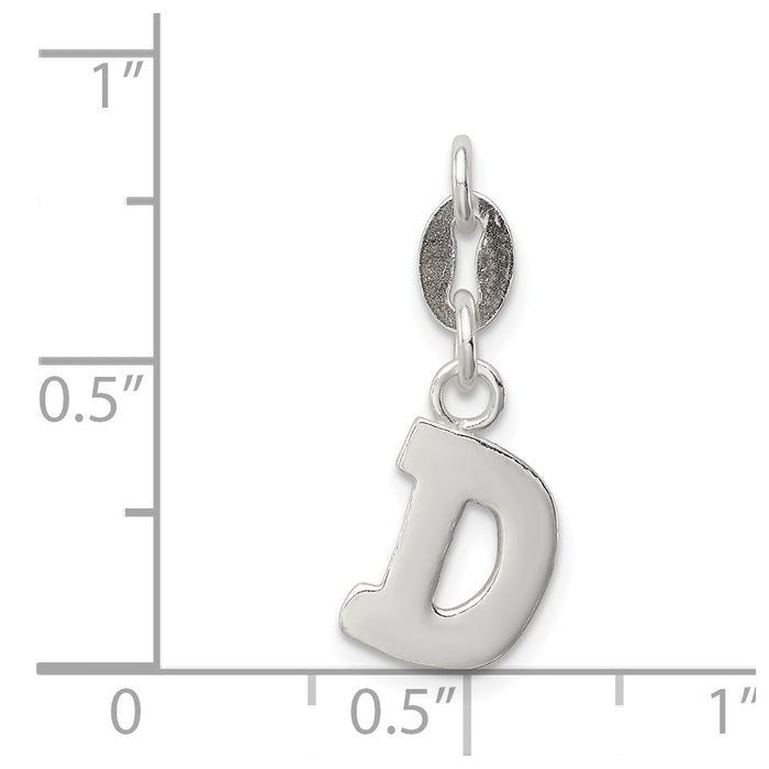 Million Charms 925 Sterling Silver Alphabet Letter Initial D Pendant