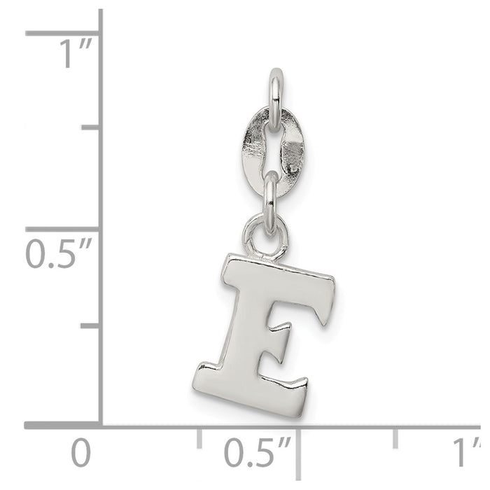 Million Charms 925 Sterling Silver Alphabet Letter Initial E Pendant