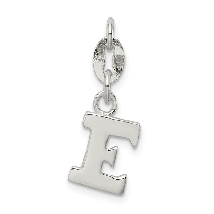 Million Charms 925 Sterling Silver Alphabet Letter Initial E Pendant