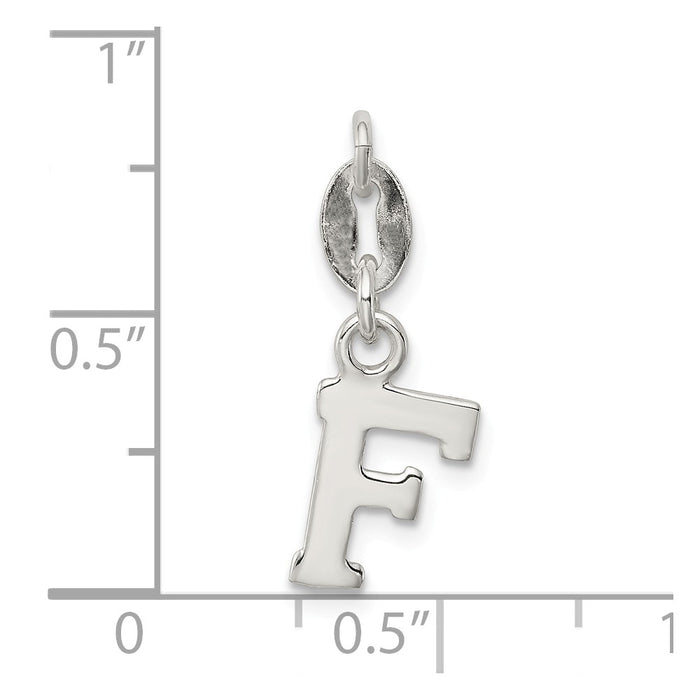 Million Charms 925 Sterling Silver Alphabet Letter Initial F Pendant