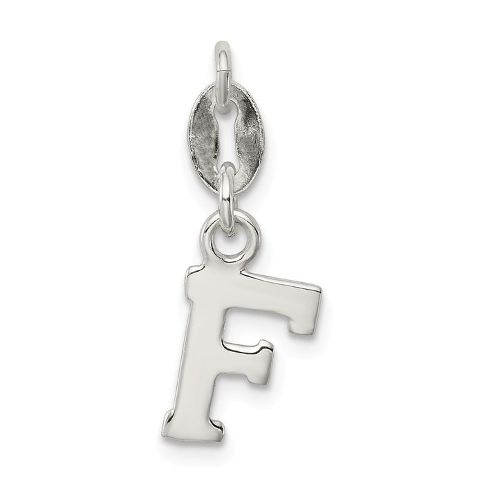 Million Charms 925 Sterling Silver Alphabet Letter Initial F Pendant