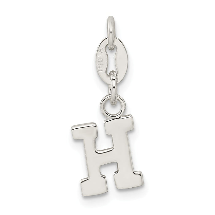 Million Charms 925 Sterling Silver Alphabet Letter Initial H Pendant