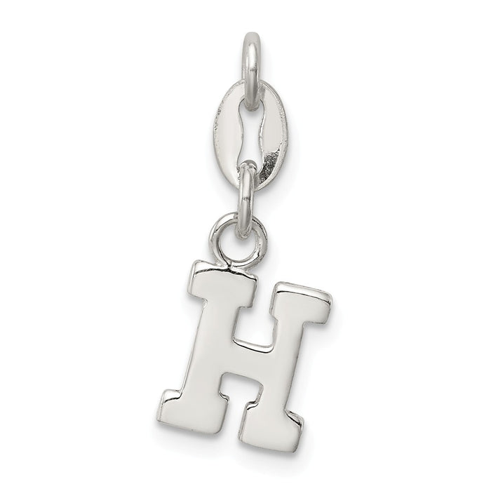 Million Charms 925 Sterling Silver Alphabet Letter Initial H Pendant