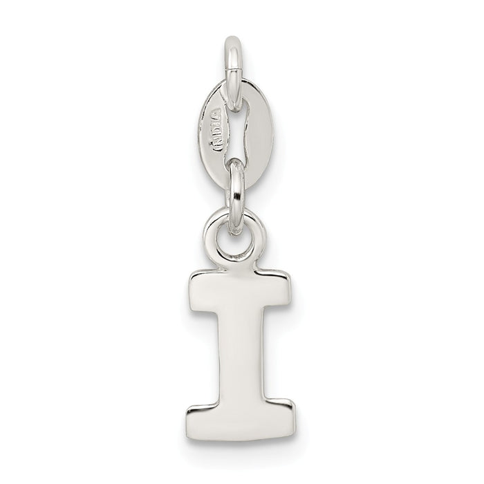 Million Charms 925 Sterling Silver Alphabet Letter Initial I Pendant