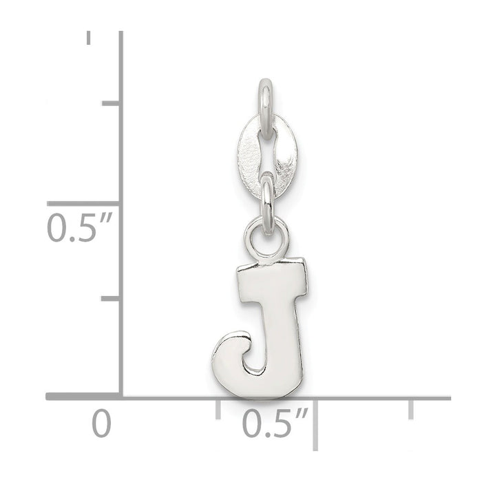 Million Charms 925 Sterling Silver Alphabet Letter Initial J Pendant