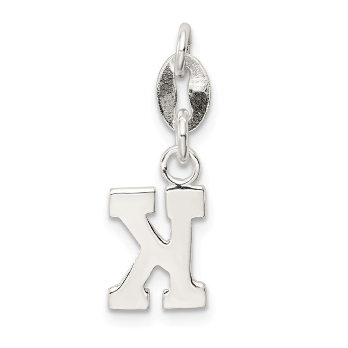 Million Charms 925 Sterling Silver Alphabet Letter Initial K Pendant