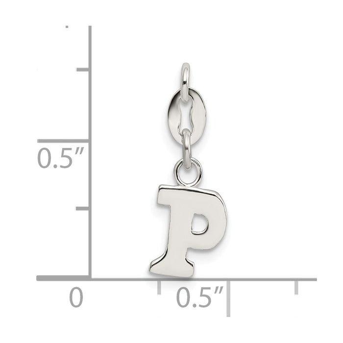 Million Charms 925 Sterling Silver Alphabet Letter Initial P Pendant