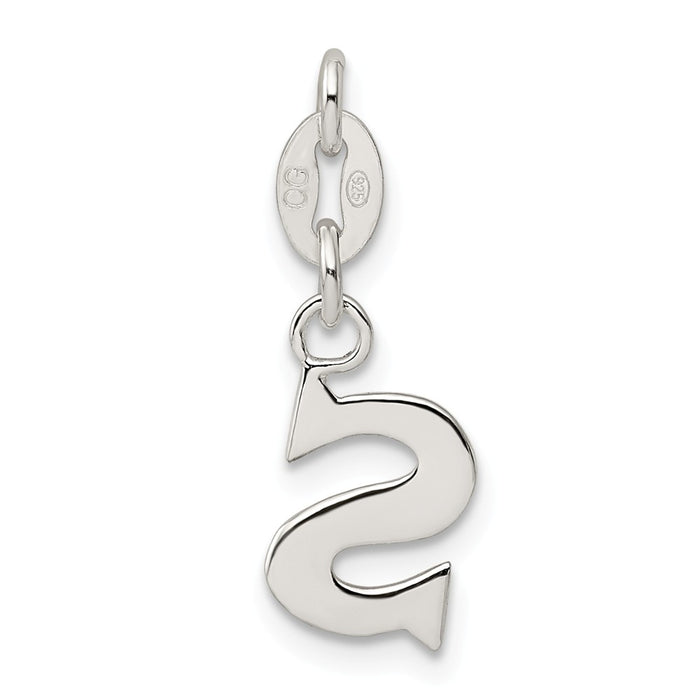 Million Charms 925 Sterling Silver Alphabet Letter Initial S Pendant