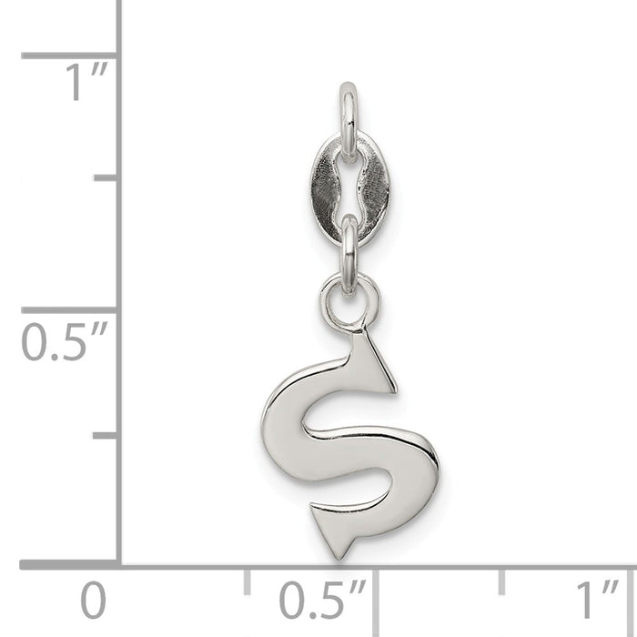 Million Charms 925 Sterling Silver Alphabet Letter Initial S Pendant