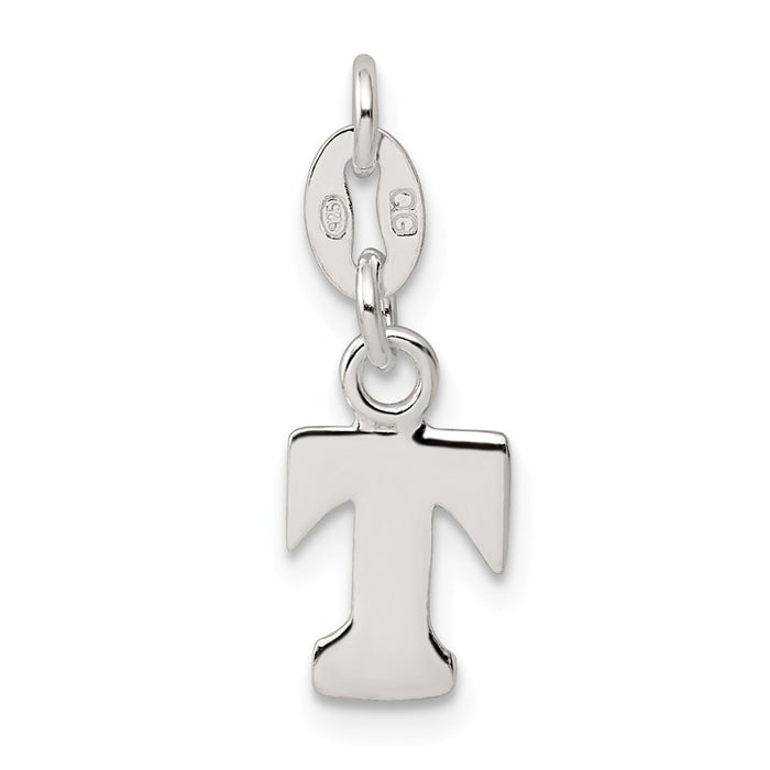 Million Charms 925 Sterling Silver Alphabet Letter Initial T Pendant