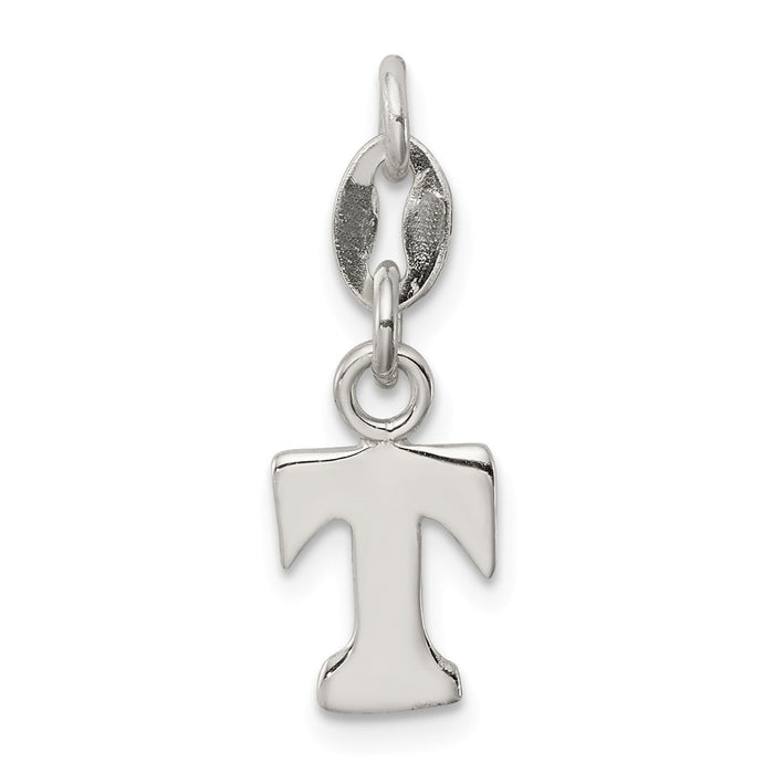 Million Charms 925 Sterling Silver Alphabet Letter Initial T Pendant