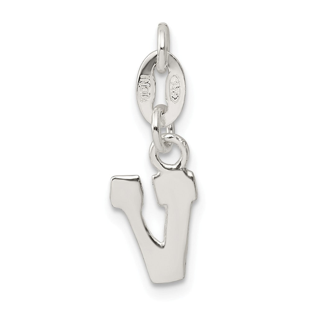 Million Charms 925 Sterling Silver Alphabet Letter Initial V Pendant