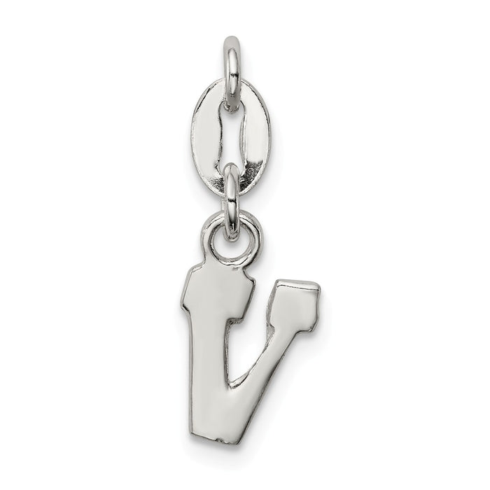 Million Charms 925 Sterling Silver Alphabet Letter Initial V Pendant