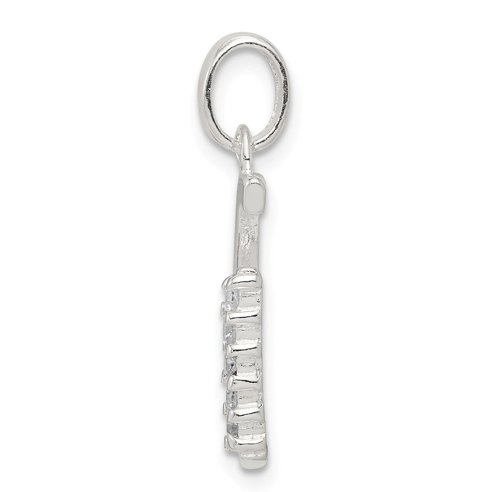 Million Charms 925 Sterling Silver (Cubic Zirconia) CZ Alphabet Letter Initial G Pendant