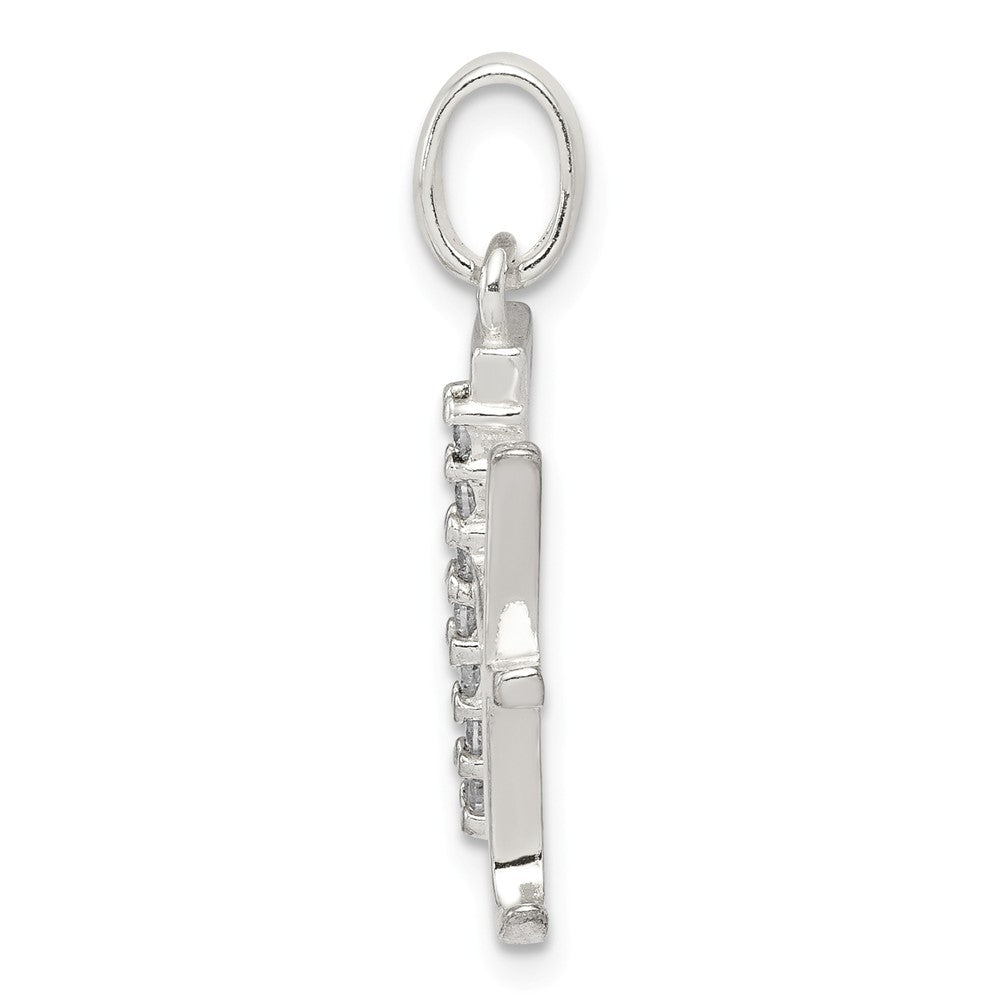 Million Charms 925 Sterling Silver (Cubic Zirconia) CZ Alphabet Letter Initial H Pendant