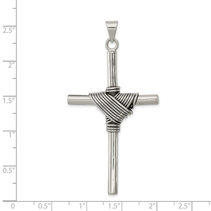 Million Charms 925 Sterling Silver Antiqued Relgious Cross Pendant