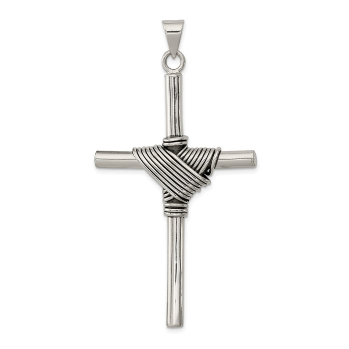 Million Charms 925 Sterling Silver Antiqued Relgious Cross Pendant