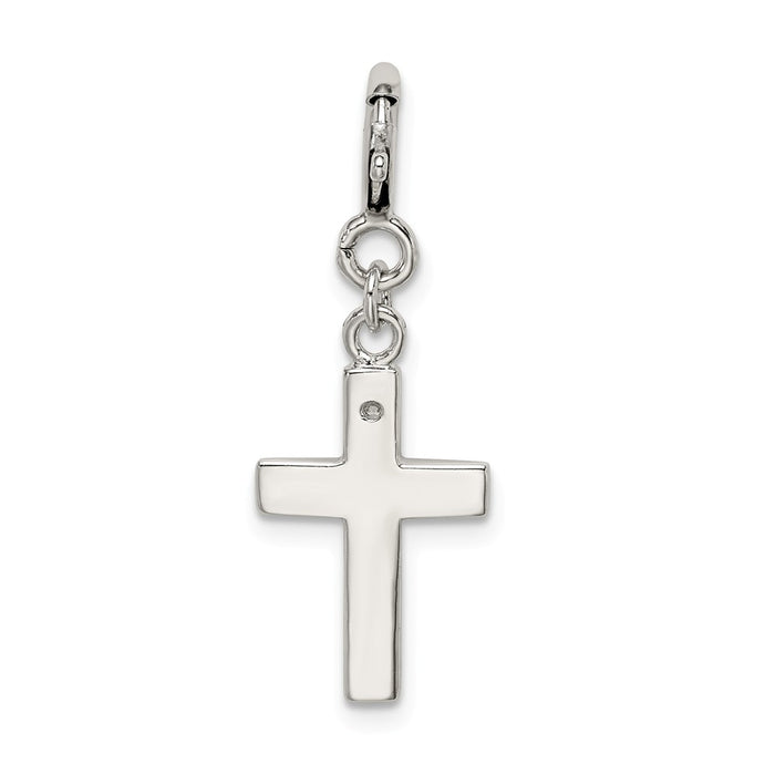 Million Charms 925 Sterling Silver (Cubic Zirconia) CZ Faith Relgious Cross Clip-On Charm