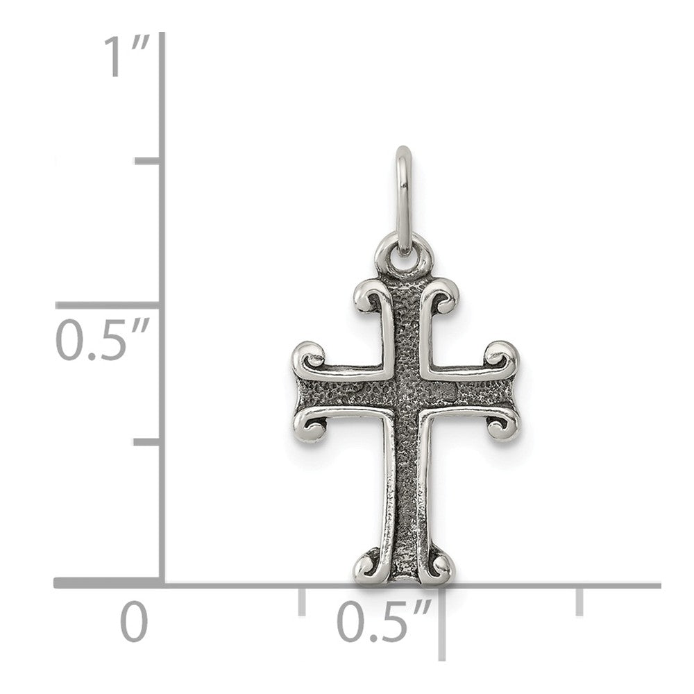 Million Charms 925 Sterling Silver Antiqued Relgious Cross Charm