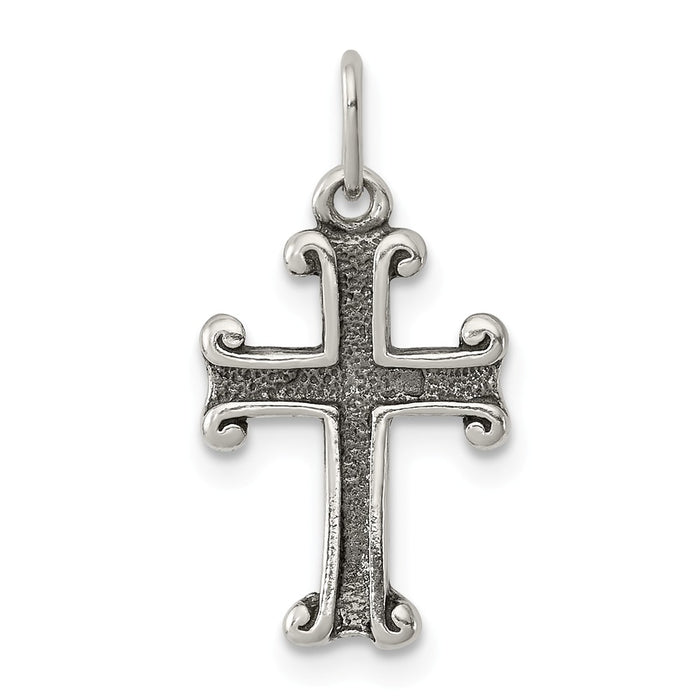 Million Charms 925 Sterling Silver Antiqued Relgious Cross Charm
