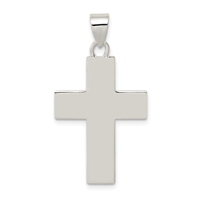 Million Charms 925 Sterling Silver Polished The Lords Prayer Relgious Cross Pendant