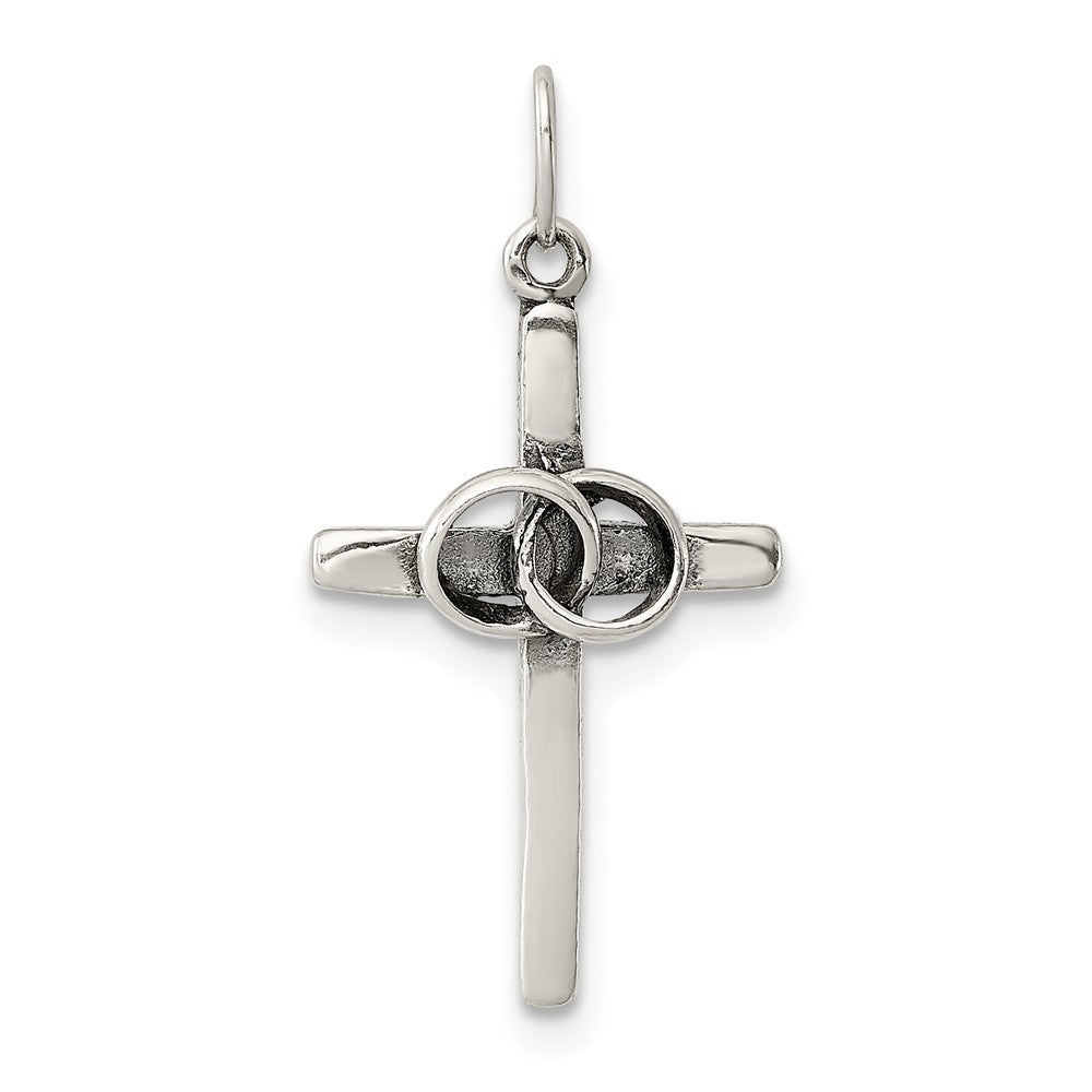 Million Charms 925 Sterling Silver Antiqued Wedding Relgious Cross Charm