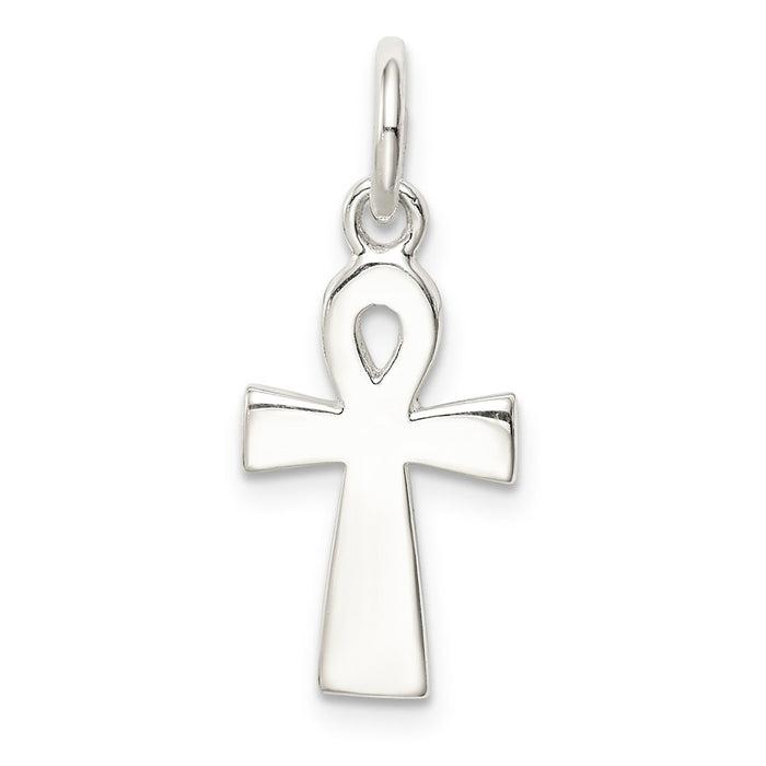 Million Charms 925 Sterling Silver Black Enamel Relgious Cross Pendant