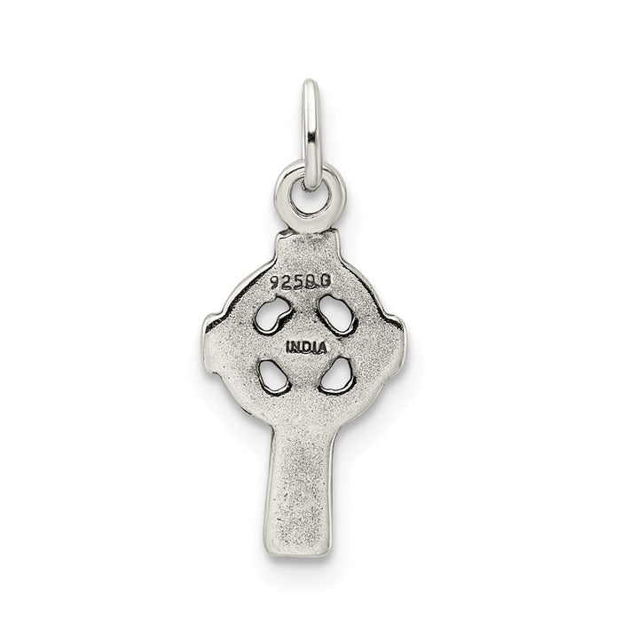 Million Charms 925 Sterling Silver Antiqued Celtic Relgious Cross Charm