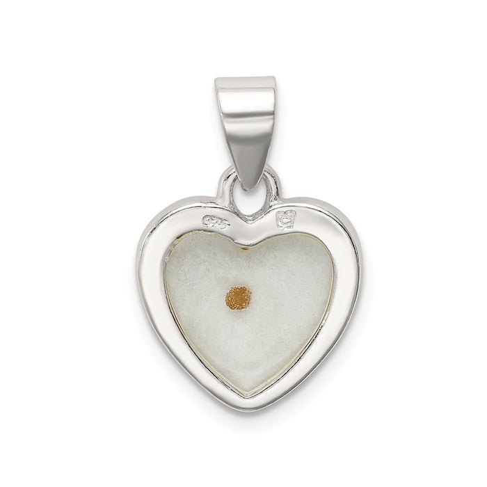 Million Charms 925 Sterling Silver Enameled With Mustard Seed Heart Pendant