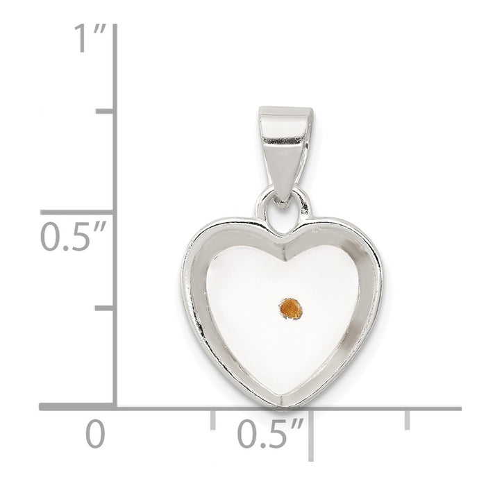 Million Charms 925 Sterling Silver Enameled With Mustard Seed Heart Pendant