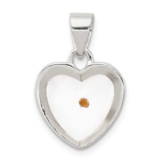 Million Charms 925 Sterling Silver Enameled With Mustard Seed Heart Pendant