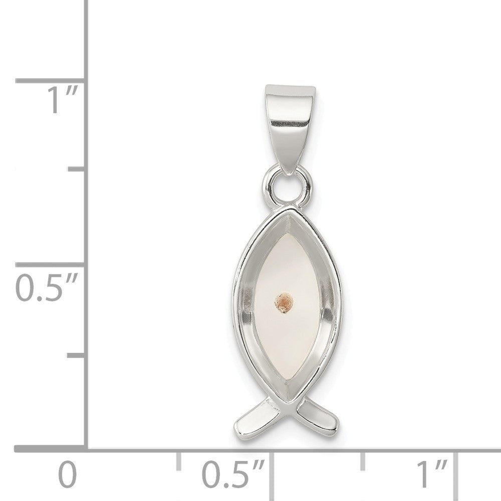 Million Charms 925 Sterling Silver Enameled With Mustard Seed Ichthus Fish Pendant