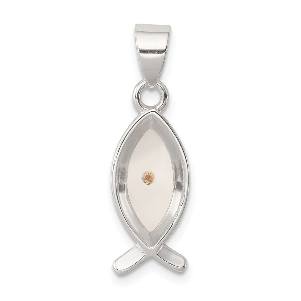 Million Charms 925 Sterling Silver Enameled With Mustard Seed Ichthus Fish Pendant
