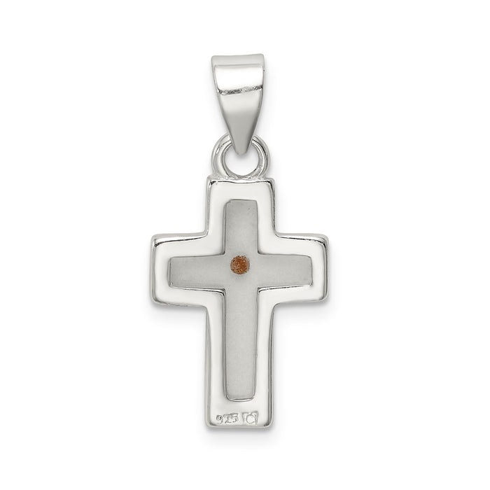 Million Charms 925 Sterling Silver Enameled With Mustard Seed Relgious Cross Pendant