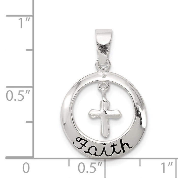 Million Charms 925 Sterling Silver Faith With Relgious Cross Pendant