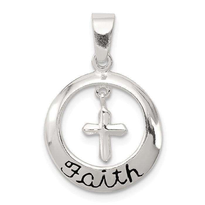 Million Charms 925 Sterling Silver Faith With Relgious Cross Pendant