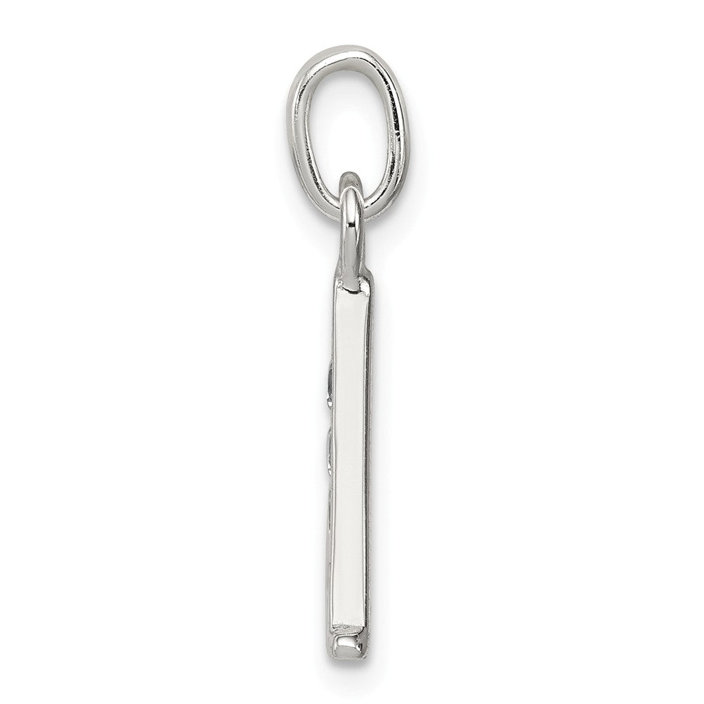 Million Charms 925 Sterling Silver White (Cubic Zirconia) CZ Alphabet Letter Initial A Pendant