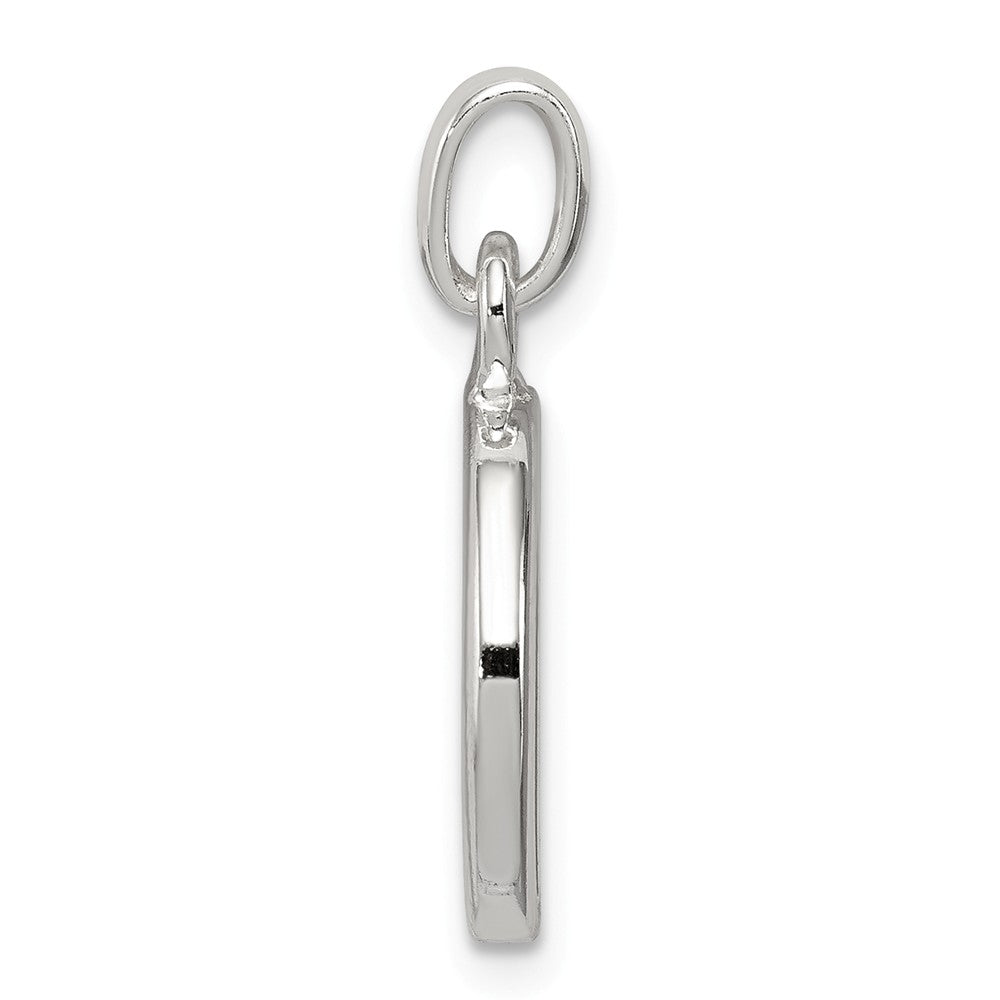 Million Charms 925 Sterling Silver White (Cubic Zirconia) CZ Alphabet Letter Initial D Pendant