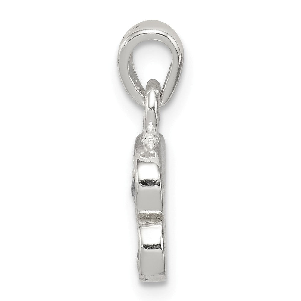 Million Charms 925 Sterling Silver (Cubic Zirconia) CZ Alphabet Letter Initial B Pendant